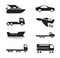 Transport Icons Cars Ships Trains Planes VectorÂ Set